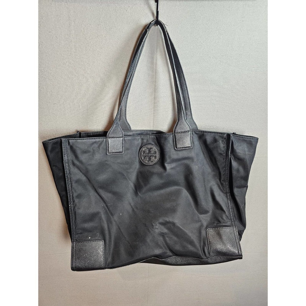 Tory Burch Ella Nylon LOGO Packable Tote BLACK